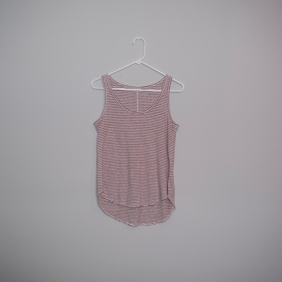 Old Navy Red & White Striped Tank Top. - Picture 2 of 4